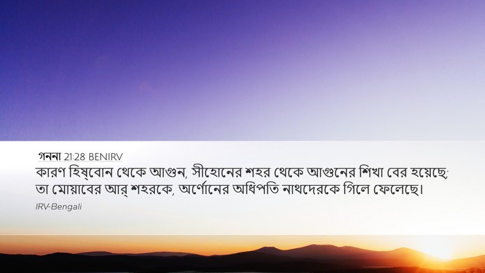 গননা 21:28 BENIRV Bible Verse Image