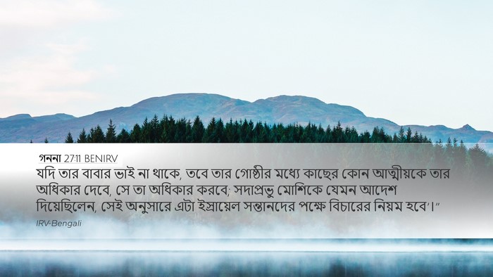 গননা 27:11 BENIRV Desktop Wallpaper - যদি তার বাবার ভাই - Desktop Bible Verse Wallpaper