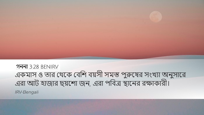 গননা 3:28 BENIRV Desktop Wallpaper - একমাস ও তার থেকে - Desktop Bible Verse Wallpaper