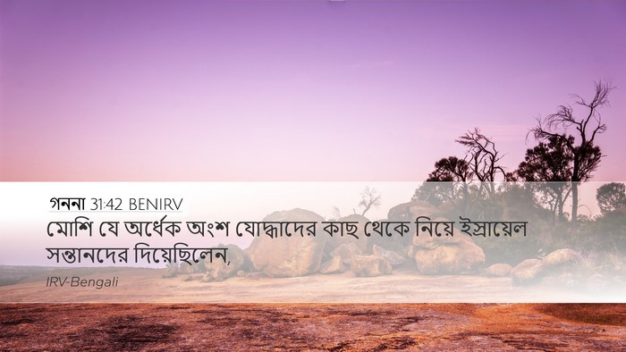গননা 31:42 BENIRV Desktop Wallpaper - মোশি যে অর্ধেক অংশ - Desktop Bible Verse Wallpaper