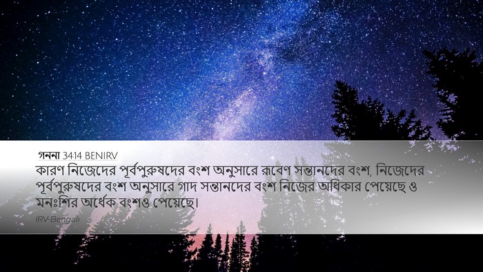 গননা 34:14 BENIRV Desktop Wallpaper - কারণ নিজেদের - Desktop Bible Verse Wallpaper