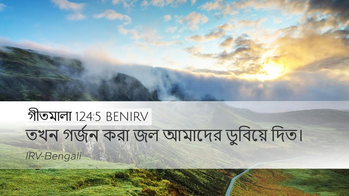 গীতমালা 124:5 BENIRV Desktop Wallpaper - তখন গর্জন করা জল - Desktop Bible Verse Wallpaper