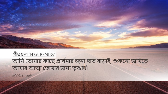 গীতমালা 143:6 BENIRV Desktop Wallpaper - আমি তোমার কাছে - Desktop Bible Verse Wallpaper