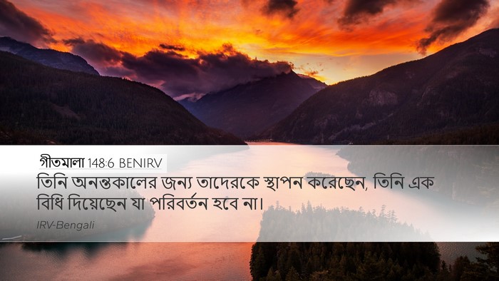 গীতমালা 148:6 BENIRV Desktop Wallpaper - তিনি অনন্তকালের - Desktop Bible Verse Wallpaper