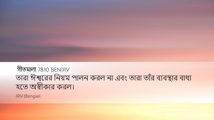 গীতমালা 78:10 BENIRV Desktop Wallpaper - তারা ঈশ্বরের - Desktop Bible Verse Wallpaper