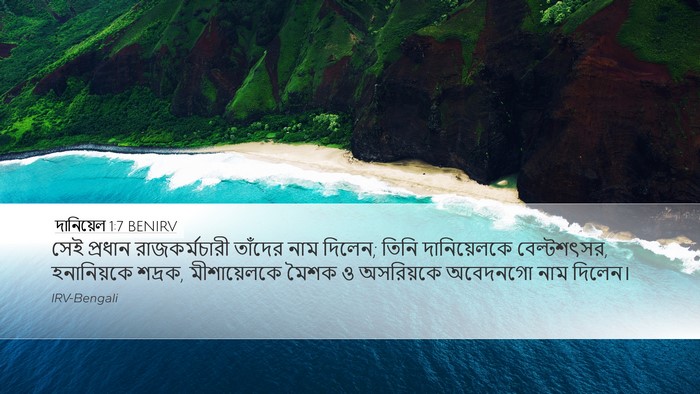 দানিয়েল 1:7 BENIRV Desktop Wallpaper - সেই প্রধান - Desktop Bible Verse Wallpaper