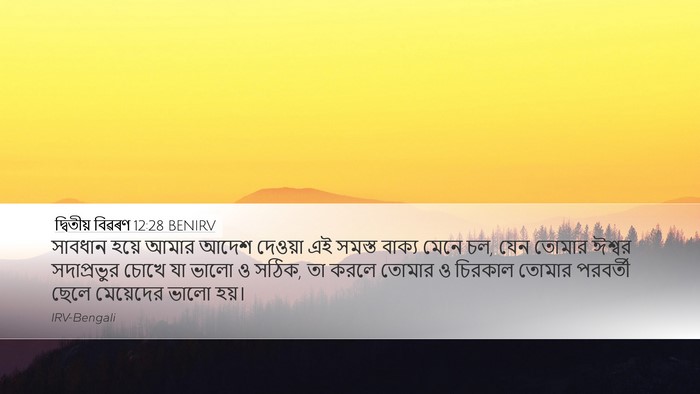 দ্বিতীয় বিৱৰণ 12:28 BENIRV Bible Verse Image