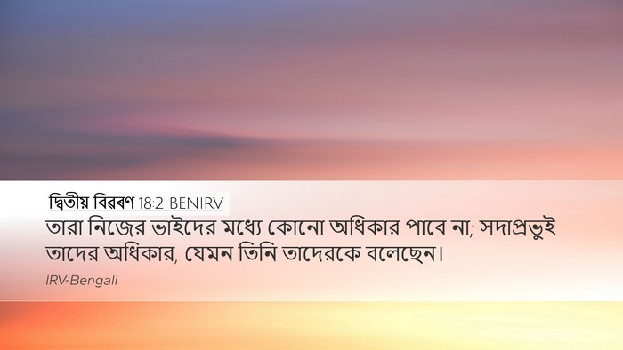 দ্বিতীয় বিৱৰণ 18:2 BENIRV Desktop Wallpaper - তারা নিজের ভাইদের - Desktop Bible Verse Wallpaper