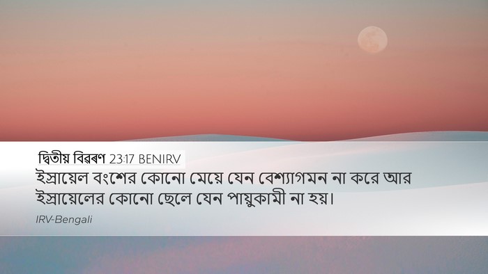 দ্বিতীয় বিৱৰণ 23:17 BENIRV Bible Verse Image