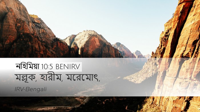 নহিমিয়া 10:5 BENIRV Desktop Wallpaper - মল্লূক, হারীম, - Desktop Bible Verse Wallpaper