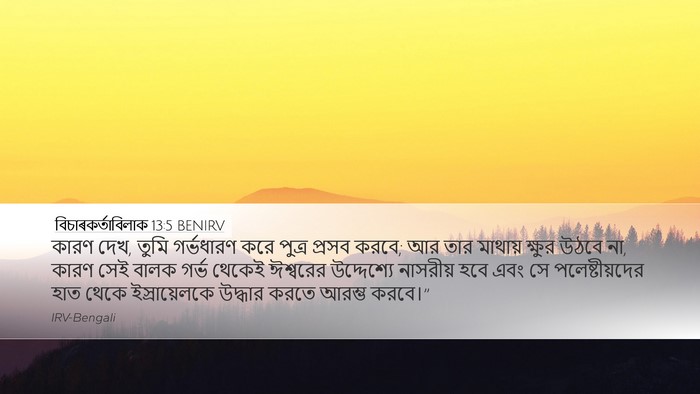 বিচাৰকর্তাবিলাক 13:5 BENIRV Bible Verse Image