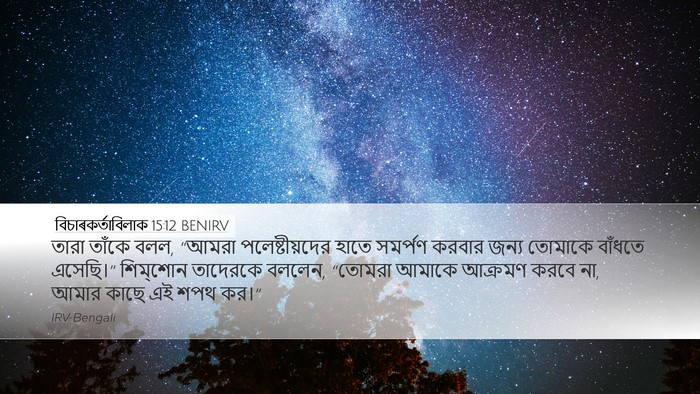 বিচাৰকর্তাবিলাক 15:12 BENIRV Desktop Wallpaper - তারা তাঁকে বলল, - Desktop Bible Verse Wallpaper