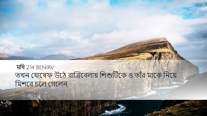 মথি 2:14 BENIRV Desktop Wallpaper - তখন যোষেফ উঠে - Desktop Bible Verse Wallpaper