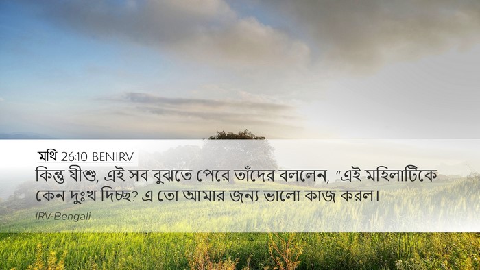 মথি 26:10 BENIRV Desktop Wallpaper - কিন্তু যীশু, এই সব - Desktop Bible Verse Wallpaper