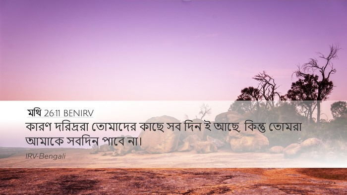 মথি 26:11 BENIRV Desktop Wallpaper - কারণ দরিদ্ররা - Desktop Bible Verse Wallpaper