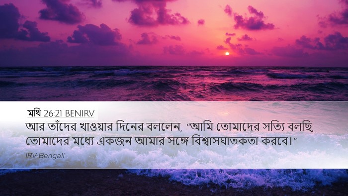 মথি 26:21 BENIRV Desktop Wallpaper - আর তাঁদের খাওয়ার - Desktop Bible Verse Wallpaper