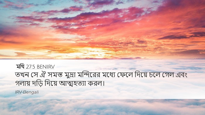 মথি 27:5 BENIRV Desktop Wallpaper - তখন সে ঐ সমস্ত - Desktop Bible Verse Wallpaper