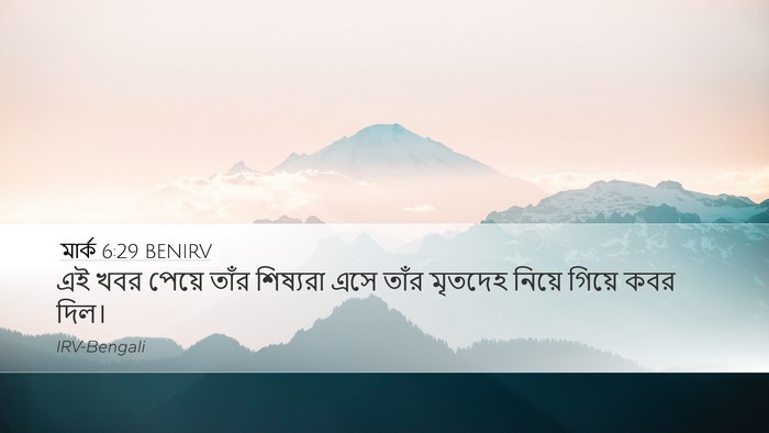 মার্ক 6:29 BENIRV Desktop Wallpaper - এই খবর পেয়ে তাঁর - Desktop Bible Verse Wallpaper