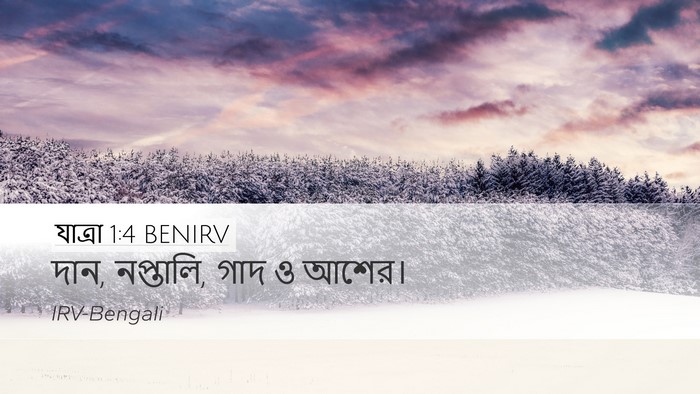 যাত্ৰা 1:4 BENIRV Desktop Wallpaper - দান, নপ্তালি, গাদ ও - Desktop Bible Verse Wallpaper