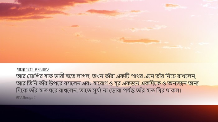 যাত্ৰা 17:12 BENIRV Bible Verse Image