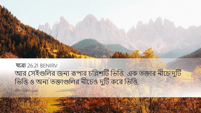যাত্ৰা 26:21 BENIRV Desktop Wallpaper - আর সেইগুলির জন্য - Desktop Bible Verse Wallpaper