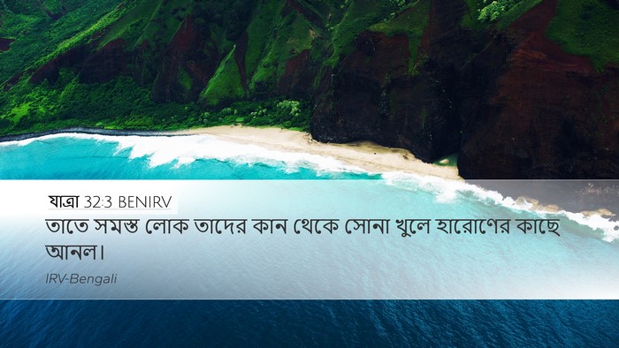 যাত্ৰা 32:3 BENIRV Desktop Wallpaper - তাতে সমস্ত লোক - Desktop Bible Verse Wallpaper