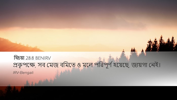 যিচয়া 28:8 BENIRV Desktop Wallpaper - প্রকৃপক্ষে, সব মেজ - Desktop Bible Verse Wallpaper