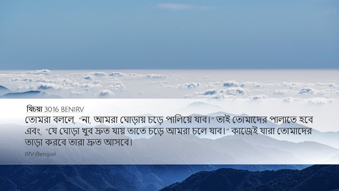 যিচয়া 30:16 BENIRV Bible Verse Image