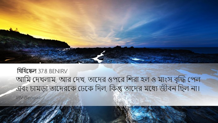 যিহিষ্কেল 37:8 BENIRV Desktop Wallpaper - আমি দেখলাম, আর দেখ, - Desktop Bible Verse Wallpaper