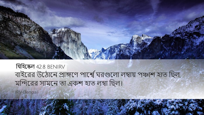 যিহিষ্কেল 42:8 BENIRV Desktop Wallpaper - বাইরের উঠোনে - Desktop Bible Verse Wallpaper