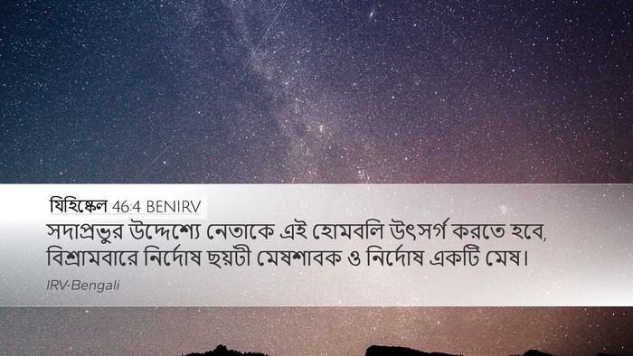 যিহিষ্কেল 46:4 BENIRV Bible Verse Image