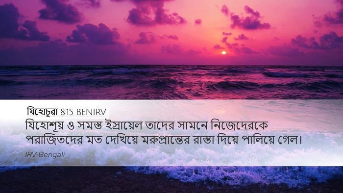 যিহোচূৱা 8:15 BENIRV Desktop Wallpaper - যিহোশূয় ও সমস্ত - Desktop Bible Verse Wallpaper
