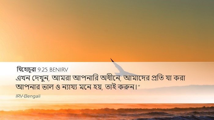 যিহোচূৱা 9:25 BENIRV Desktop Wallpaper - এখন দেখুন, আমরা - Desktop Bible Verse Wallpaper