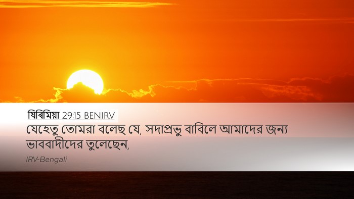 যিৰিমিয়া 29:15 BENIRV Desktop Wallpaper - যেহেতু তোমরা বলেছ - Desktop Bible Verse Wallpaper