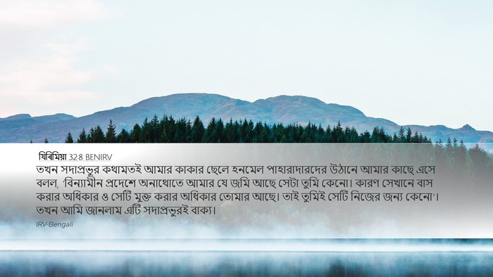 যিৰিমিয়া 32:8 BENIRV Bible Verse Image
