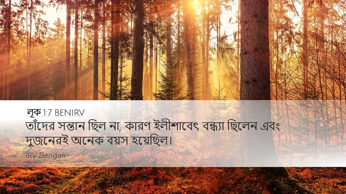 লূক 1:7 BENIRV Bible Verse Image
