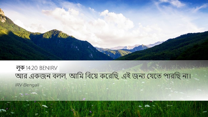 লূক 14:20 BENIRV Desktop Wallpaper - আর একজন বলল, আমি - Desktop Bible Verse Wallpaper