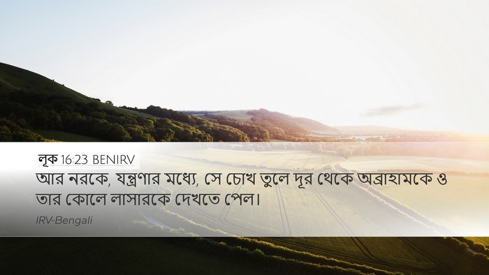 লূক 16:23 BENIRV Bible Verse Image