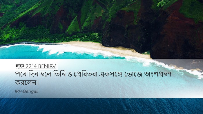 লূক 22:14 BENIRV Desktop Wallpaper - পরে দিন হলে তিনি ও - Desktop Bible Verse Wallpaper