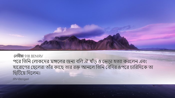 লেবীয়া 9:18 BENIRV Desktop Wallpaper - পরে তিনি লোকদের - Desktop Bible Verse Wallpaper