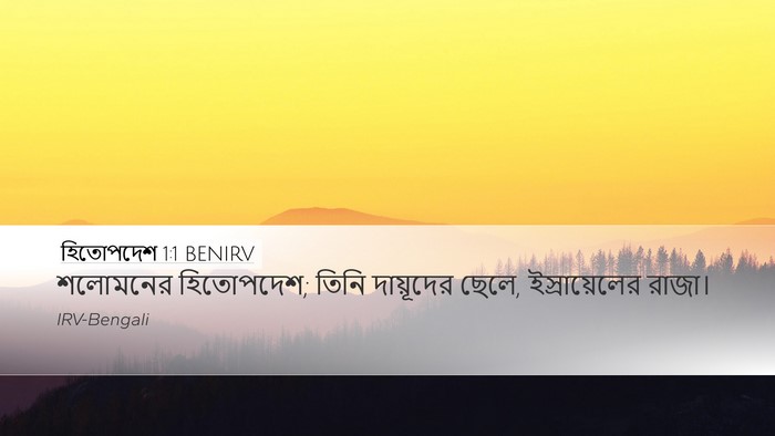 হিতোপদেশ 1:1 BENIRV Desktop Wallpaper - শলোমনের হিতোপদেশ; - Desktop Bible Verse Wallpaper