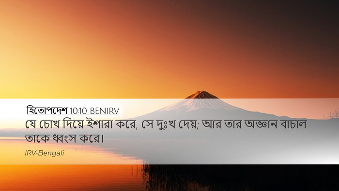 হিতোপদেশ 10:10 BENIRV Desktop Wallpaper - যে চোখ দিয়ে ইশারা - Desktop Bible Verse Wallpaper