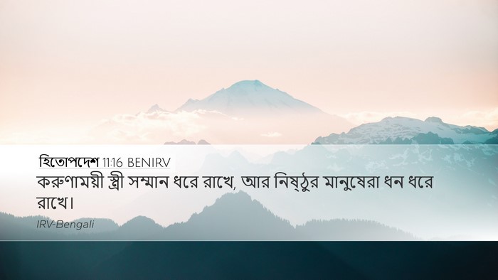 হিতোপদেশ 11:16 BENIRV Desktop Wallpaper - করুণাময়ী স্ত্রী - Desktop Bible Verse Wallpaper