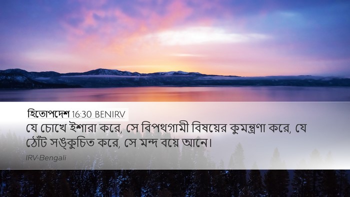 হিতোপদেশ 16:30 BENIRV Desktop Wallpaper - যে চোখে ইশারা করে, - Desktop Bible Verse Wallpaper