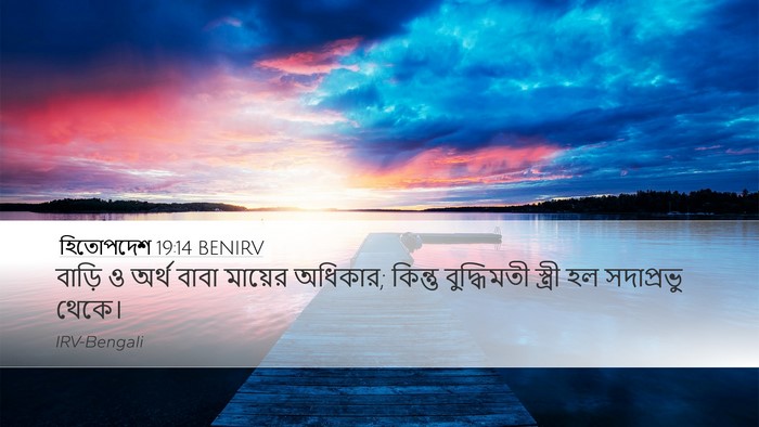 হিতোপদেশ 19:14 BENIRV Desktop Wallpaper - বাড়ি ও অর্থ বাবা - Desktop Bible Verse Wallpaper