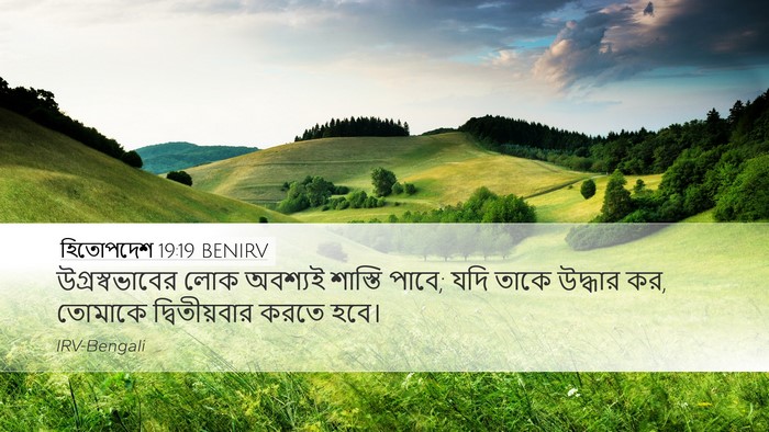 হিতোপদেশ 19:19 BENIRV Desktop Wallpaper - উগ্রস্বভাবের লোক - Desktop Bible Verse Wallpaper