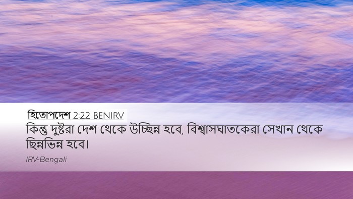 হিতোপদেশ 2:22 BENIRV Bible Verse Image