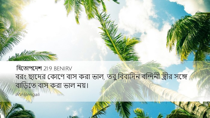 হিতোপদেশ 21:9 BENIRV Bible Verse Image