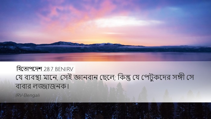 হিতোপদেশ 28:7 BENIRV Bible Verse Image
