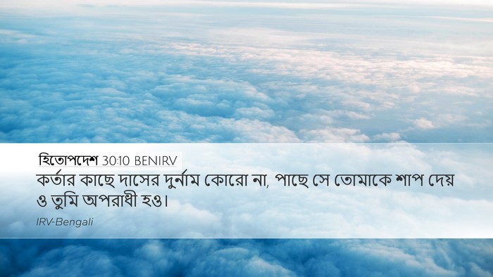 হিতোপদেশ 30:10 BENIRV Bible Verse Image